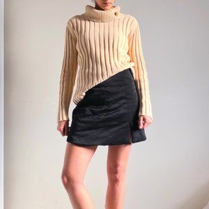 Cream turtleneck knit sweater